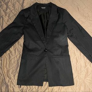 Navy Large Blazer with Cross-Laced Back Design